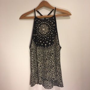 Celestial print low racer back camisole
